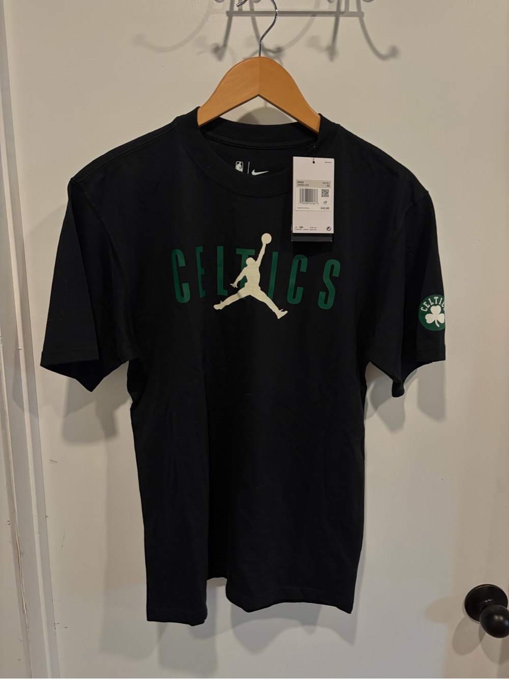 Jordan Black Tee with Green Accents